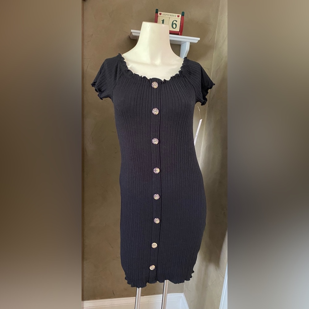 NB Off the shoulder rib dress black junior size L(11/13).
